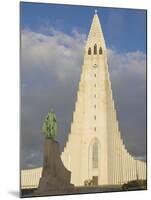 Statue of Leifur Eiriksson (Liefer Eriksson) and Hallgrimskirkja, Reykjavik, Iceland, Polar Regions-Neale Clarke-Mounted Photographic Print