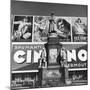 Statue of Leonardo Da Vinci on Top of Monument in Front of Giant Advertising Billboard-Alfred Eisenstaedt-Mounted Photographic Print