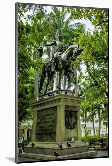 Statue of Liberator Simon Bolivar, Old City, Cartagena, Colombia-Jerry Ginsberg-Mounted Photographic Print