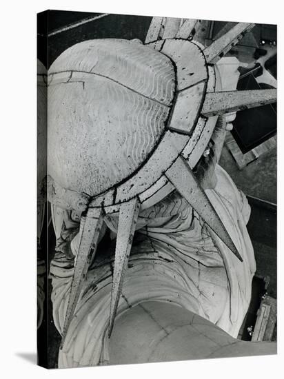 Statue of Liberty, Aerial Photo, 1940s-null-Stretched Canvas