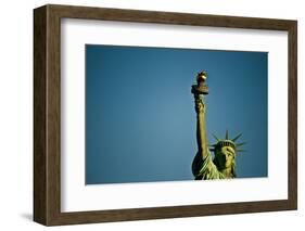 Statue of Liberty against blue sky, New York City, New York State, USA-null-Framed Photographic Print