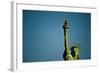 Statue of Liberty against blue sky, New York City, New York State, USA-null-Framed Photographic Print