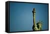 Statue of Liberty against blue sky, New York City, New York State, USA-null-Framed Stretched Canvas