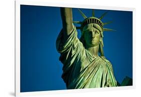 Statue of Liberty against blue sky, New York City, New York State, USA-null-Framed Photographic Print