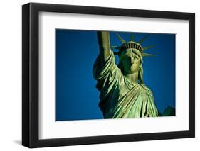 Statue of Liberty against blue sky, New York City, New York State, USA-null-Framed Premium Photographic Print