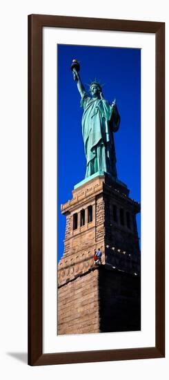 Statue of Liberty against blue sky, New York City, New York State, USA-null-Framed Photographic Print