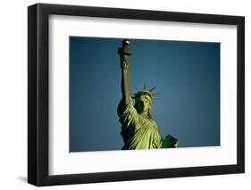 Statue of Liberty against blue sky, New York City, New York State, USA-null-Framed Photographic Print