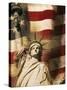 Statue of Liberty and American Flag-Joseph Sohm-Stretched Canvas