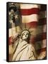 Statue of Liberty and American Flag-Joseph Sohm-Framed Stretched Canvas