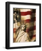 Statue of Liberty and American Flag-Joseph Sohm-Framed Photographic Print