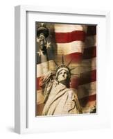 Statue of Liberty and American Flag-Joseph Sohm-Framed Photographic Print