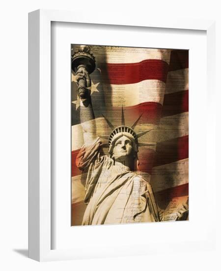 Statue of Liberty and American Flag-Joseph Sohm-Framed Photographic Print