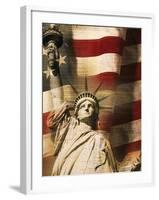 Statue of Liberty and American Flag-Joseph Sohm-Framed Photographic Print