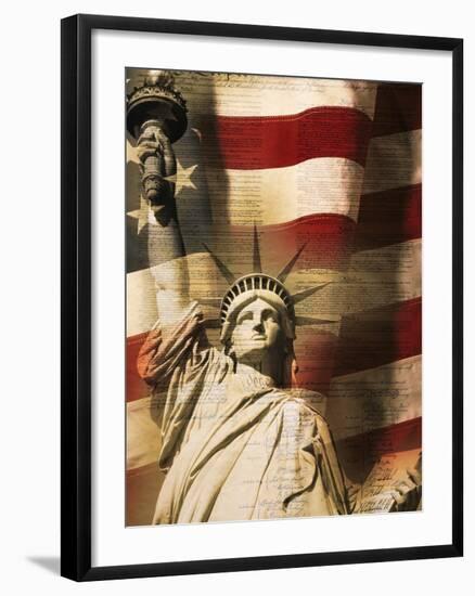 Statue of Liberty and American Flag-Joseph Sohm-Framed Photographic Print