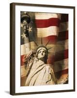 Statue of Liberty and American Flag-Joseph Sohm-Framed Photographic Print