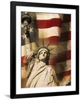 Statue of Liberty and American Flag-Joseph Sohm-Framed Photographic Print