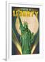 Statue of Liberty and Full Moon - New York City, New York-Lantern Press-Framed Art Print