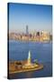 Statue of Liberty and Lower Manhattan, New York City, New York, USA-Jon Arnold-Stretched Canvas