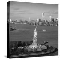 Statue of Liberty and Lower Manhattan, New York City, New York, USA-Jon Arnold-Stretched Canvas