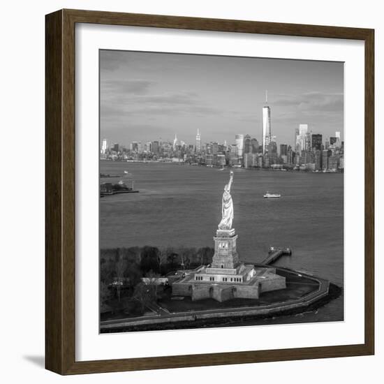 Statue of Liberty and Lower Manhattan, New York City, New York, USA-Jon Arnold-Framed Photographic Print