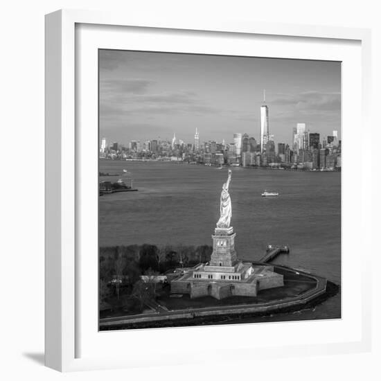 Statue of Liberty and Lower Manhattan, New York City, New York, USA-Jon Arnold-Framed Photographic Print