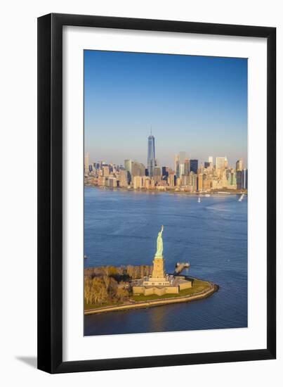 Statue of Liberty and Lower Manhattan, New York City, New York, USA-Jon Arnold-Framed Photographic Print