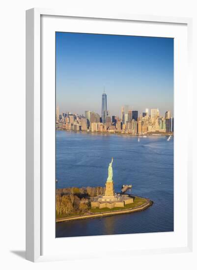 Statue of Liberty and Lower Manhattan, New York City, New York, USA-Jon Arnold-Framed Photographic Print