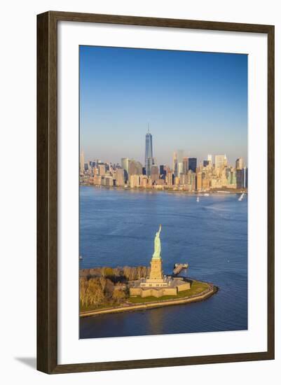 Statue of Liberty and Lower Manhattan, New York City, New York, USA-Jon Arnold-Framed Photographic Print