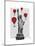 Statue of Liberty and Red Hot Air Balloons-Fab Funky-Mounted Art Print