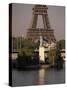 Statue of Liberty and the Eiffel Tower, Paris, France-Gavin Hellier-Stretched Canvas