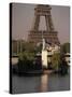 Statue of Liberty and the Eiffel Tower, Paris, France-Gavin Hellier-Stretched Canvas