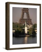 Statue of Liberty and the Eiffel Tower, Paris, France-Gavin Hellier-Framed Photographic Print