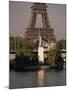 Statue of Liberty and the Eiffel Tower, Paris, France-Gavin Hellier-Mounted Photographic Print