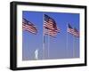 Statue of Liberty and Us Flags, New York City, USA-Walter Bibikow-Framed Photographic Print