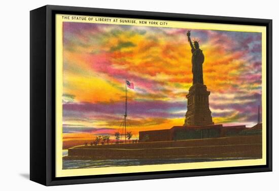 Statue of Liberty at Sunrise, New York City-null-Framed Stretched Canvas