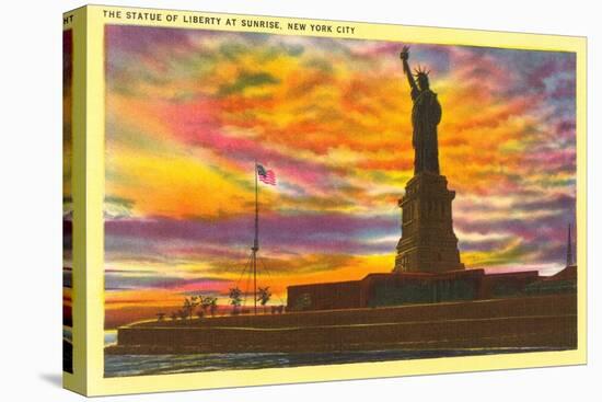 Statue of Liberty at Sunrise, New York City-null-Stretched Canvas
