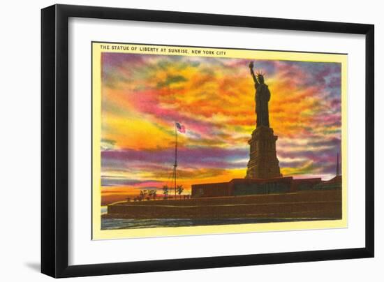 Statue of Liberty at Sunrise, New York City-null-Framed Art Print