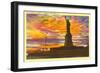 Statue of Liberty at Sunrise, New York City-null-Framed Art Print