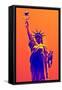 Statue of Liberty - Décorative Art - Orange Vintage - NYC - United States-Philippe Hugonnard-Framed Stretched Canvas