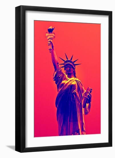 Statue of Liberty - Décorative Art - Red Vintage - NYC - United States-Philippe Hugonnard-Framed Photographic Print