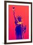 Statue of Liberty - Décorative Art - Red Vintage - NYC - United States-Philippe Hugonnard-Framed Premium Photographic Print