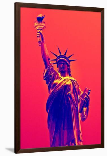 Statue of Liberty - Décorative Art - Red Vintage - NYC - United States-Philippe Hugonnard-Framed Photographic Print