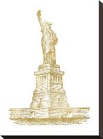 Statue of Liberty Golden white-Amy Brinkman-Stretched Canvas
