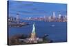 Statue of Liberty Jersey City and Lower Manhattan, New York City, New York, USA-Jon Arnold-Stretched Canvas