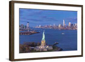 Statue of Liberty Jersey City and Lower Manhattan, New York City, New York, USA-Jon Arnold-Framed Photographic Print