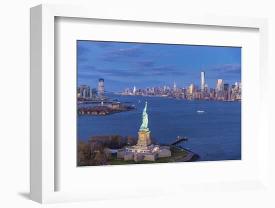 Statue of Liberty Jersey City and Lower Manhattan, New York City, New York, USA-Jon Arnold-Framed Photographic Print