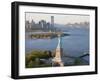 Statue of Liberty (Jersey City, Hudson River, Ellis Island and Manhattan Behind), New York, USA-Peter Adams-Framed Photographic Print