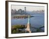 Statue of Liberty (Jersey City, Hudson River, Ellis Island and Manhattan Behind), New York, USA-Peter Adams-Framed Photographic Print