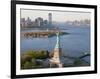 Statue of Liberty (Jersey City, Hudson River, Ellis Island and Manhattan Behind), New York, USA-Peter Adams-Framed Photographic Print