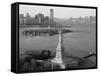 Statue of Liberty (Jersey City, Hudson River, Ellis Island and Manhattan Behind), New York, USA-Peter Adams-Framed Stretched Canvas